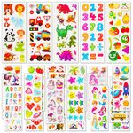 Habett 3D Stickers for Kids Toddlers, Puffy Stickers 24 Different Sheets Including Animal, Car, Number, Unicorn, Dinosaur and More for Boys, Girls, Teachers, Reward, Craft Scrapbooking