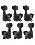 Bogart Locking Guitar String Tuning Pegs Sealed Machine Heads Tuners Tuning Keys 3 Left 3 Right for Electric Guitar or Acoustic Guitar Black., TP 21-BK-3L 3R-1