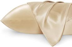 Bedsure Satin Pillowcase for Hair and Skin - Similar to Silk Pillowcase, Cooling Pillow Cases 2 Pack with Envelope Closure, Gifts for Women, Queen & Standard Size 50x75 cm, Gray Sand