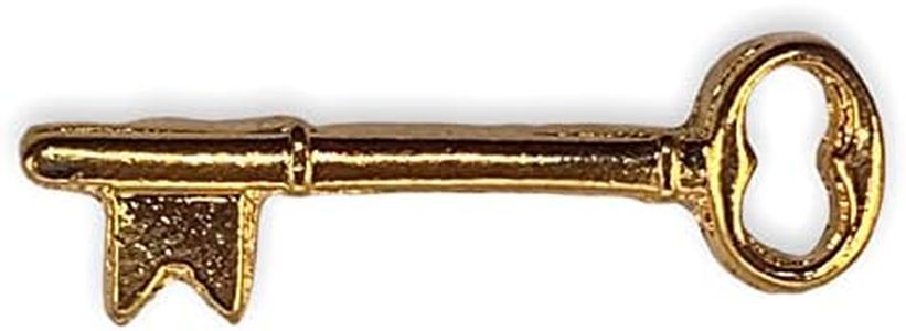 StockPins Gold Skeleton Key Lapel Pin – Vintage Antique-Style Pin for Costumes, Backpacks, and Collectors – Made in USA