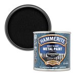 Hammerite Direct to Rust Metal Paint - Hammered Black Finish 250ML 5084792