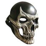 Zhuidream The Latest Skeleton Biochemical Mask for 2021 Halloween Skull Mask，3D Skull Mask with Moving Jaw Adult Full face，Scary Skeleton Headgear (Skull Blackhead), 16*18*23cm