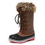 DREAM PAIRS Women's River_1 Brown Knee High Winter Snow Boots Size 6 M US