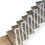 handrails Stair Handrail White U-Shaped Industrial Wrought Iron Railing,Square Tube Metal Staircase Handrail Non-Slip Safety for Garden Loft Corridor Villa Hotel Indoor Or Outdoor(Size:75cm/29.5in)