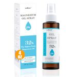 Pure Magnesium Oil Spray, High Potent 32% Concentration, Energy Boost, Sleep, Muscle Ache and Stress Relief, Body Odor Reduction, Topical Pure Magnesium Oil Spray for Feet