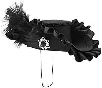 Nicky Bigs Novelties Womens Mini Pirate Tricorn Hat - Small Buccaneer Tri Corner Hats - Pirate Fascinator Costume Accessory, Black