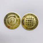 Craftbia® Polkadot Coin Made of Real Metal Gold Plated Crypto Coin with Plastic Display Stand