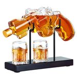 Gifts for Men Dad, Kollea Whiskey Decanter Set with Glasses, Unique Birthday Housewarming Gifts for Him Husband Grandpa, Cool Tequila Liquor Dispenser for Home Bar