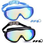 2 Pack Swim Goggles, Swimming Glasses for Adult Men Women Youth, Anti Fog UV400