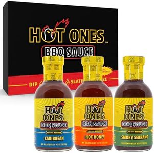 Hot Ones BBQ Sauce Trio - Variety Pack - Gift Set - Caribbean, Hot Honey, Smoked Serrano