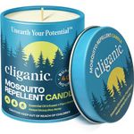 Cliganic Mosquito Repellent Candle (9 oz) | Citronella, DEET Free, Essential Oil Infused for Outdoor, Camping | Burns 40 Hours
