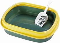 Cat Litter Tray with Free Scooper Suitable for All Cat Breeds & Kittens ( Colour May Vary)