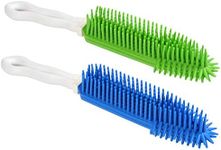 [2Pcs] Pet Hair Remove Brush, Best Car & Auto Detailing Brush Portable Dogs Cats Hair&Lint Remover Brush Rubber Massage Brush for Car&Auto Furniture, Carpet, Clothes, Leather (Blue and Green)