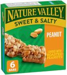 NATURE VALLEY Peanut Sweet & Salty Granola Bars, No Artificial Colours, No Artificial Flavours, Made with Whole Grain Oats, Snack Bars, Pack of 6 Granola Bars, Loaded with Roasted Peanuts