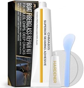 Ankita Marine Fiberglass Repair Kit for Boats - Gel Coat Repair kit for Boats - Epoxy Filler for Fiberglass Boats Fix Holes, Chips, Deep Cracks, Chip Fix - White