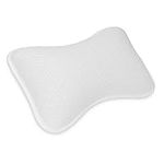 Navaris Bath Pillow for Head Neck Support - Small Anti-Slip Cushion for Pool, Hot Tub, Home Spa and Relaxation with 2 Suction Cups - White