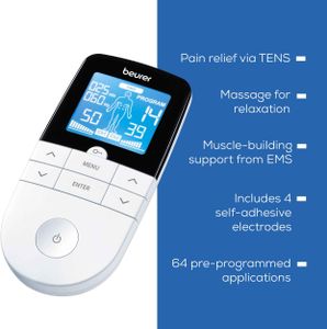 Beurer EM49 Digital TENS & EMS Machine – 3-in-1 Pain Relief, 70 Programs, 2 Channels