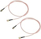 VGOL 2X SMA Male to SMA Male Plug RF Coaxial Antenna Adapter Cable Jumper 100cm RG316 Wire for WiFi Router Radios Signal Enhancer