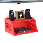 AMAZE SHOPPEE Wall Shelf for Set Top Box/WiFi Router/tv Entertainment Unit (Red)