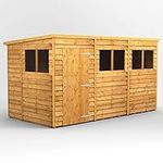 POWER High Grade Premium Pent Overlap Wooden Shed with Security Features, Door & Window Flexibility, made from Extra Thick Timber