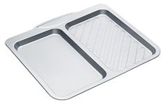 KitchenCraft Non-Stick 2-in-1 Divided Crisping Tray / Baking Tray, 40 x 35.5 cm (15½" x 14")
