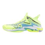 Mizuno Unisex-Adult Wave Lightning Neo 3 Volleyball Shoe, Neo Lime/Misty Blue, 9.5 Wide Women/8 Men