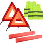 Warning Triangle Kit Foldable Safety Triangle Kit Car Emergency Roadside Kit with Warning Triangle and Reflective Safety Vest