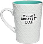 Ynsfree World's Greatest Dad 16 OZ Coffee and Tea Cups-for dad,hubby,Valentine's Day,Anniversary,Birthday Ceramic White Cute Funny Dad Mugs (green)