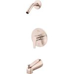 Pfister Pfirst Modern Brushed Nickel Shower Faucet Set with Bathtub Faucet/Tub Spout, Single-Handle Tub & Shower Trim Kit Without Shower Head, 3-Hole, Modern Bathroom Décor