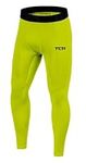 TCA Men's SuperThermal Compression Armour Base Layer Thermal Under Tights - Lime Punch, L