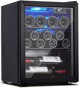 Garvee Wine Fridge 16 Bottle Capacity, Wine Cooler Temperature 7 Levels Adjustable, Temperature Range 40~61°F, Wine Cooler Refrigerator for Red White Wine, Champagne, Beer with Blue Interior Light