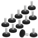 12 PCS Furniture Leveling Feet Adjustable 1/4" Thread Furniture Feet Levelers, Heavy Duty Leveling Feet Screw on Furniture Leveling Feet for Table Cabinets Chairs Bar Stool Desk Dresser Wood Legs (M6)