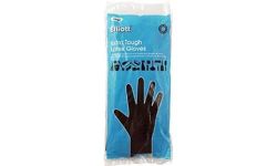 Elliott Heavy Duty Household and Maintenance Rubber Gloves, large Size Gloves with breathable flock Lining and non-slip grip, One pair of Black Gloves