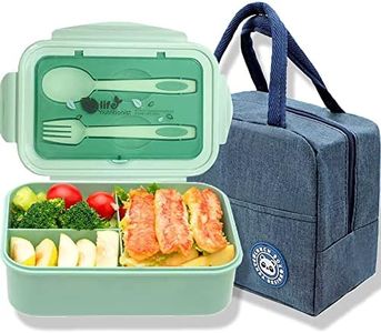 Hoqque Porta Pranzo Lunch Box Bento Lunchbox da Ufficio Portapranzo Schiscetta Bambini Portavivande Contenitore Cibo per Lavoro Ermetico Posate Alimenti Scuola Microonde al Sacco Borsa