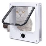 Skibetfo Cat Flap Cover, Dog Cat Door Silent Large Cat Flap Insulated Pet Cat Flap with Rotary 4 Way Lock for Interior & Exterior Doors/Window/Wall (Medium,19 * 22CM)