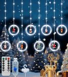 LITOHOM Christmas Window Lights,3M/100 LED Curtain String Lights for Indoor with Remote, 8 Modes, USB Powered,Xmas Fairy Lights for Party,Bedroom,Wall,Christmas Decorations (Cool White)