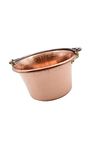 CREARTISTIC Made in Italy - Polenta Copper Pot – 23 x 14 cm - 2,5 L – Traditional Pot - Handmade – Wrought Iron Arched Handle – Pure Copper Pot – Italian Cookware – for 2/3 People – Hammered Copper