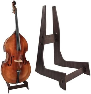 COLOOFO Double Bass Stand, Sturdy and Portable Upright Bass,Cello Stand made of wood with Rubber Protection Detachable for Bass Cello, Brown