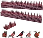 12 Pcs Outdoor Bird and Cat Deterrent Spikes for Fences and Roofs,Long Lasting Plastic Bird Spikes for Effective Bird Control and Squirrel Deterrence,Protecting Buildings,47cm/17in,Brown