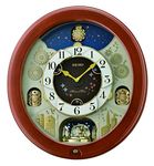 Seiko Melodies In Motion Wall Clock with Rotating Pendulum, Wood, Brown, 15.2 x 53.4 x 49.5 cm