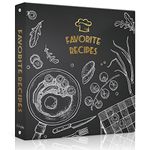 Recipe Binder 8.5x11 3 Ring, Recipe Book to Write in Your own Recipes, Family Recipe Binder Full Page with Plastic Sleeves for Cooking Gifts (Blackboard Painting)