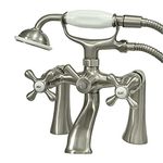 Kingston Brass KS268SN Kingston Clawfoot Tub Faucet, Satin Nickel, 7-Inch Center