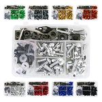 REARACE Universal Motorcycle Fairing Bolt Kits Fit for CRF-R Series, YZ Series, Ninja/ZX Series, GSX/DRZ Series, Fixing Sport Bike Screws, Washers Nuts Clips Assortment (Silver)