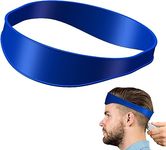 Curved Silicone Haircut Band,1PC Hair Trimming Guide, Neckline Shaving Template and Hair Trimming Guide,Silicone Haircut Bands Neckline Shave Template,DIY Home Trimming and Cutting Guide,Blue