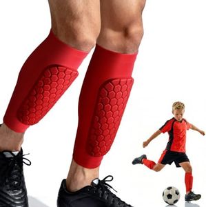 XZQTIVE Soccer Shin Guards Shin Defender for Kids Youth Adult, Ski Shin Guards Calf Compression Sleeve with Honeycomb Shin Pads