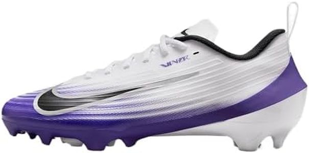 Nike Vapor Speed 3 Football Cleats (HM8849-101, White/Court Purple/Metallic Silver/Black) Size 9