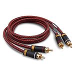 Primeda Auidophile 2RCA Male to 2RCA Male Stereo Audio Cable,Gold Plated | 4N Oxgen-Free Copper Core (3 Feet (1M))