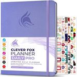 Clever Fox Planner Daily PRO - 8.5 x 11 A4 Size Daily Life Planner and Gratitude Journal to Increase Productivity, Time Management and Hit Your Goals - Undated - Lasts 3 Months (Lavender)