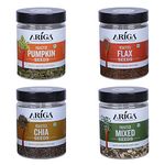 Ariga Foods Roasted Seeds Combo For Eating | Natural Pumpkin, Flax, Chia and Mixed Seeds 850g | Mixed Seeds | Diet Snack | Pack of 4