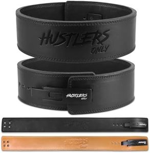 Hustlers Only Weight Lifting Belt with Lever Buckle Genuine Leather Gym Belt for Deadlift, Power Lifting, Workout Belt 10mm thickness for Back Support, Lifting Belt for Men and Women (M, Black)